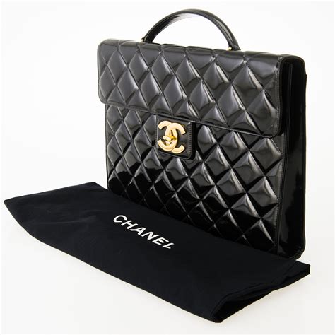 chanel black calf leather ladies briefcase|chanel leather vs calfskin.